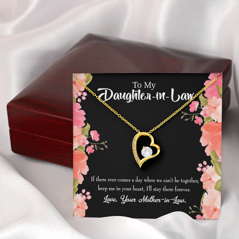 To My Daughter Keep in Heart From Mother-in-Law Forever Necklace w Message Card-Express Your Love Gifts