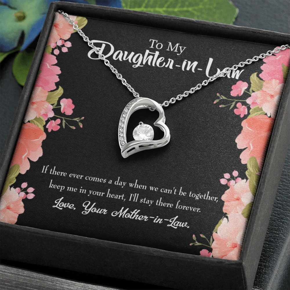 To My Daughter Keep in Heart From Mother-in-Law Forever Necklace w Message Card-Express Your Love Gifts