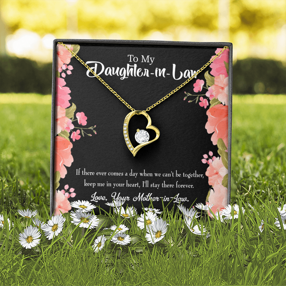 To My Daughter Keep in Heart From Mother-in-Law Forever Necklace w Message Card-Express Your Love Gifts