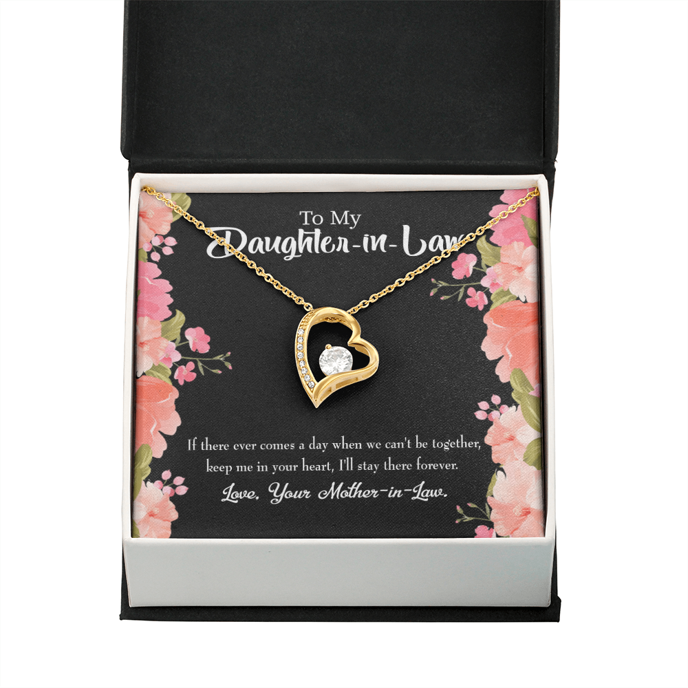 To My Daughter Keep in Heart From Mother-in-Law Forever Necklace w Message Card-Express Your Love Gifts