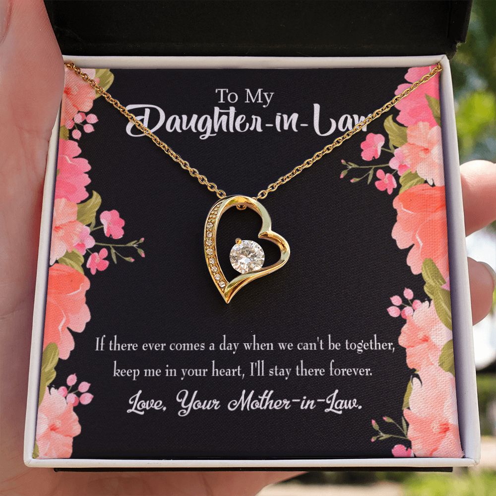 To My Daughter Keep in Heart From Mother-in-Law Forever Necklace w Message Card-Express Your Love Gifts