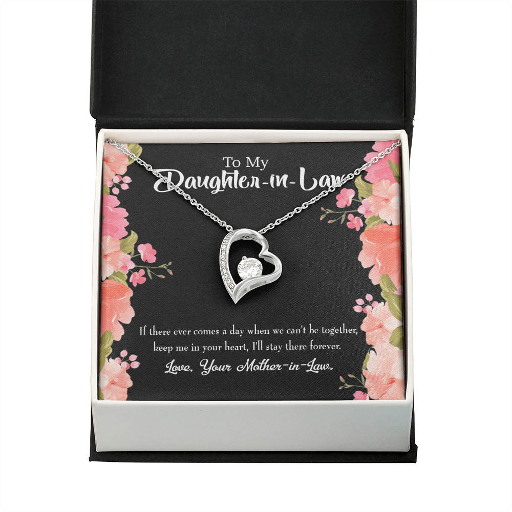To My Daughter Keep in Heart From Mother-in-Law Forever Necklace w Message Card-Express Your Love Gifts