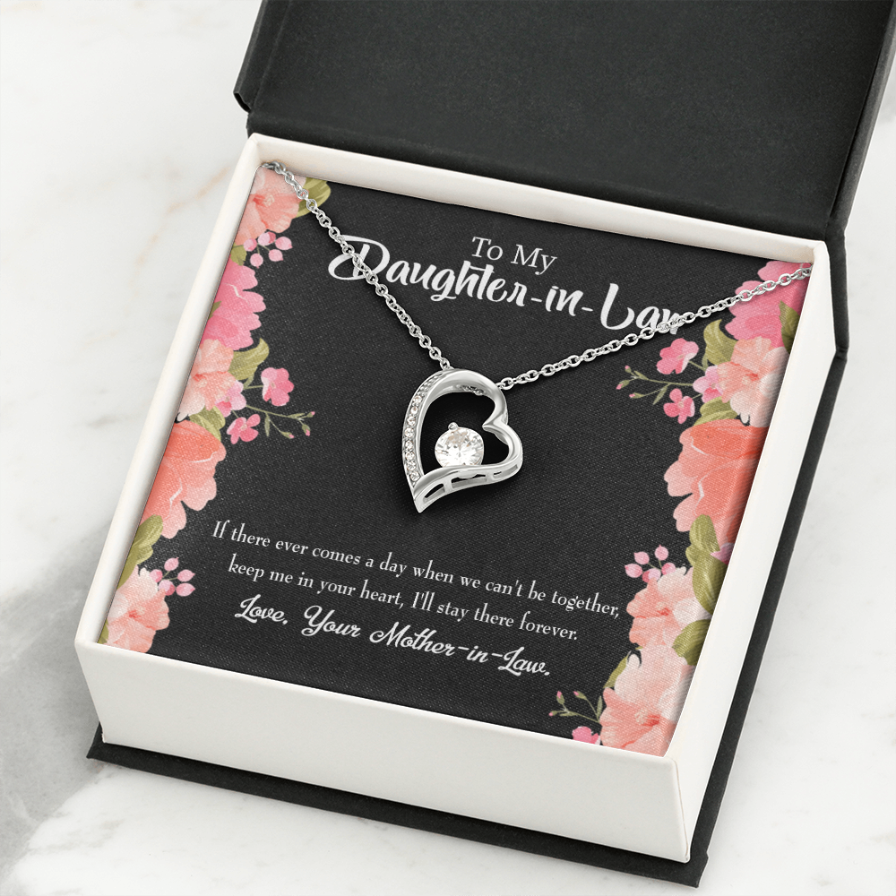 To My Daughter Keep in Heart From Mother-in-Law Forever Necklace w Message Card-Express Your Love Gifts