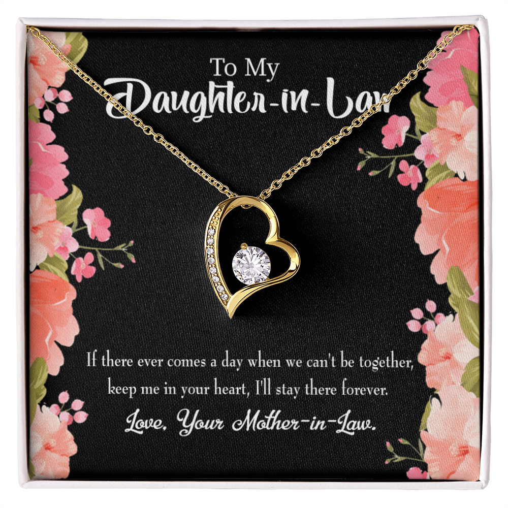 To My Daughter Keep in Heart From Mother-in-Law Forever Necklace w Message Card-Express Your Love Gifts