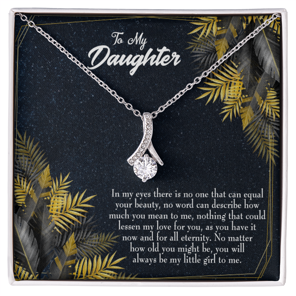 To My Daughter Little Girl Alluring Ribbon Necklace Message Card-Express Your Love Gifts