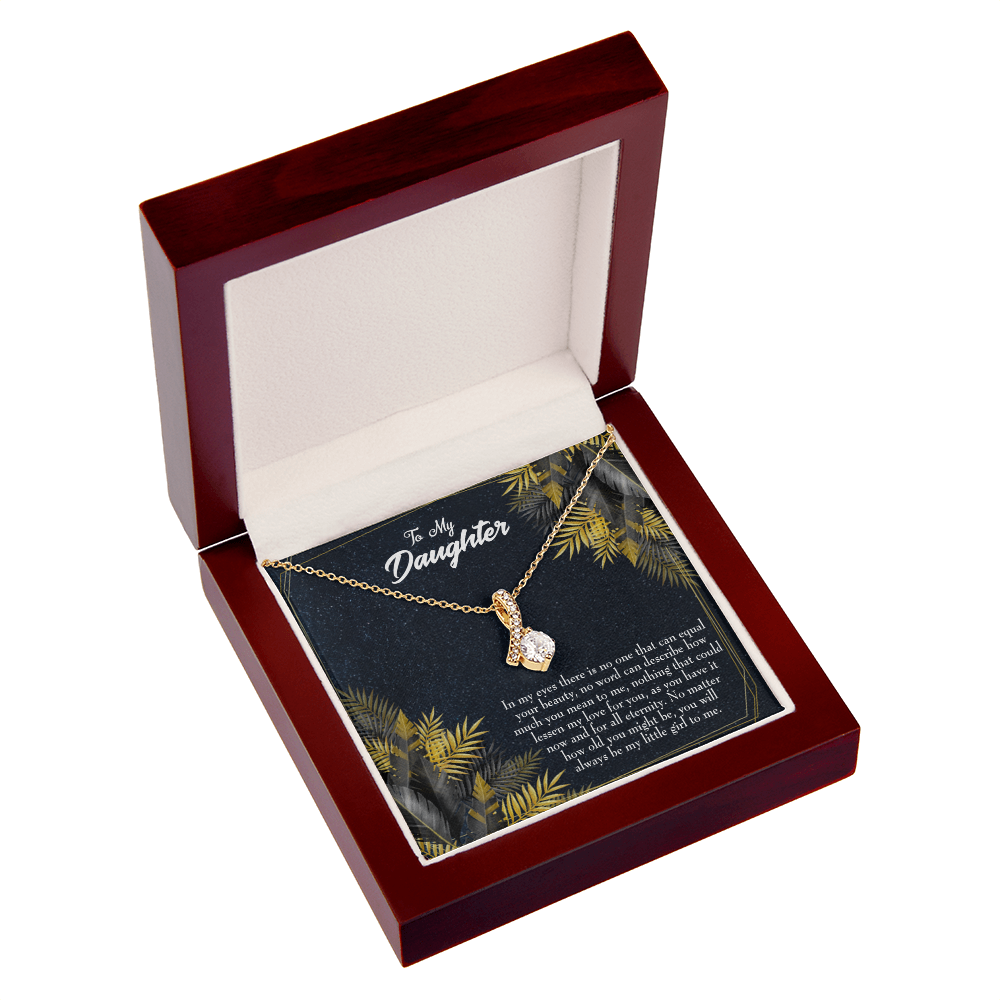 To My Daughter Little Girl Alluring Ribbon Necklace Message Card-Express Your Love Gifts