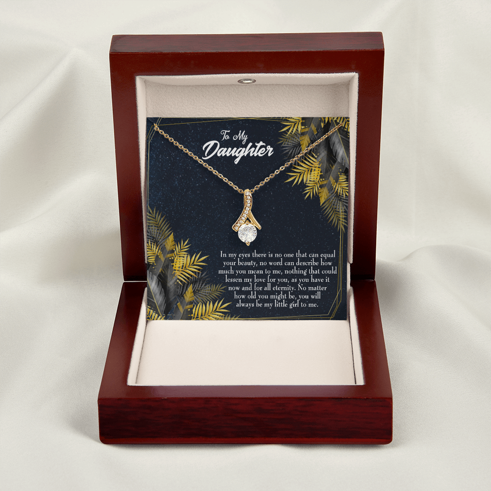 To My Daughter Little Girl Alluring Ribbon Necklace Message Card-Express Your Love Gifts