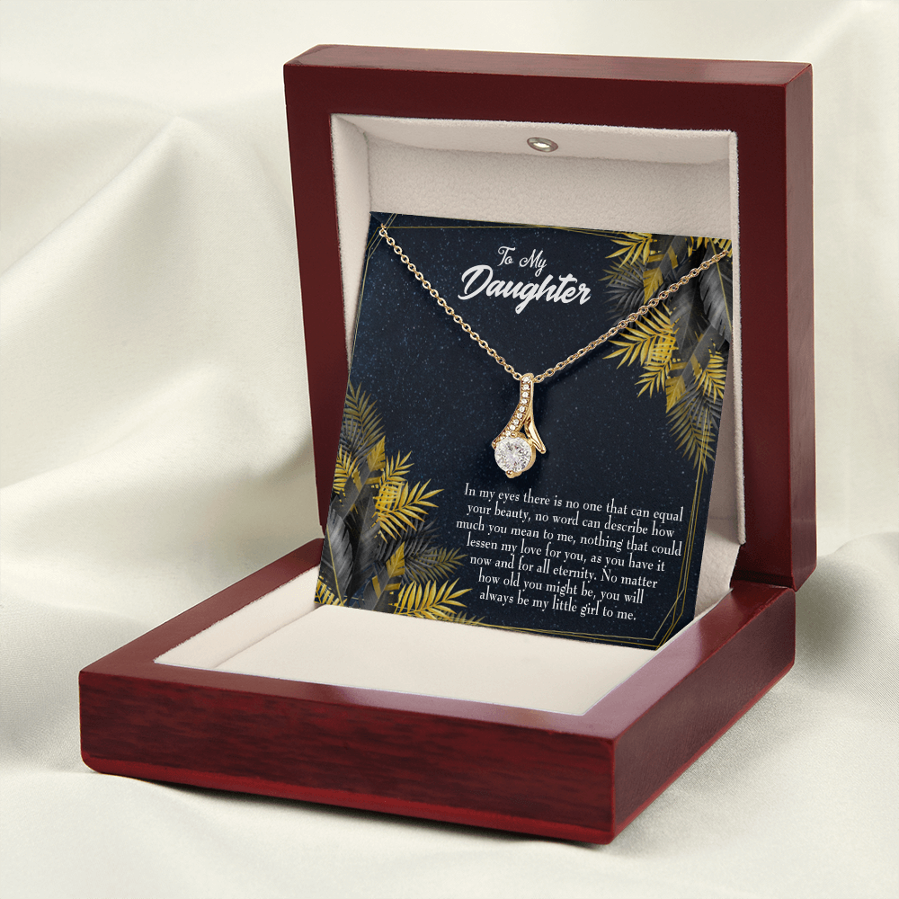 To My Daughter Little Girl Alluring Ribbon Necklace Message Card-Express Your Love Gifts