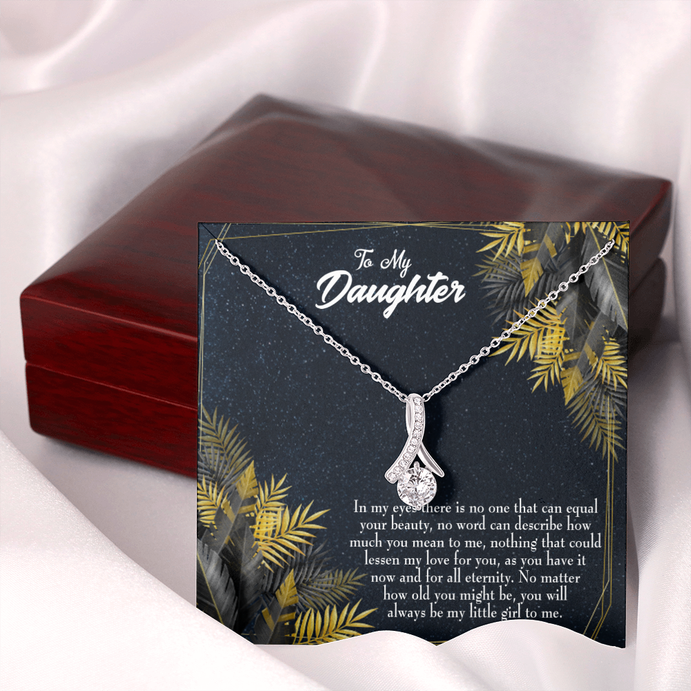 To My Daughter Little Girl Alluring Ribbon Necklace Message Card-Express Your Love Gifts