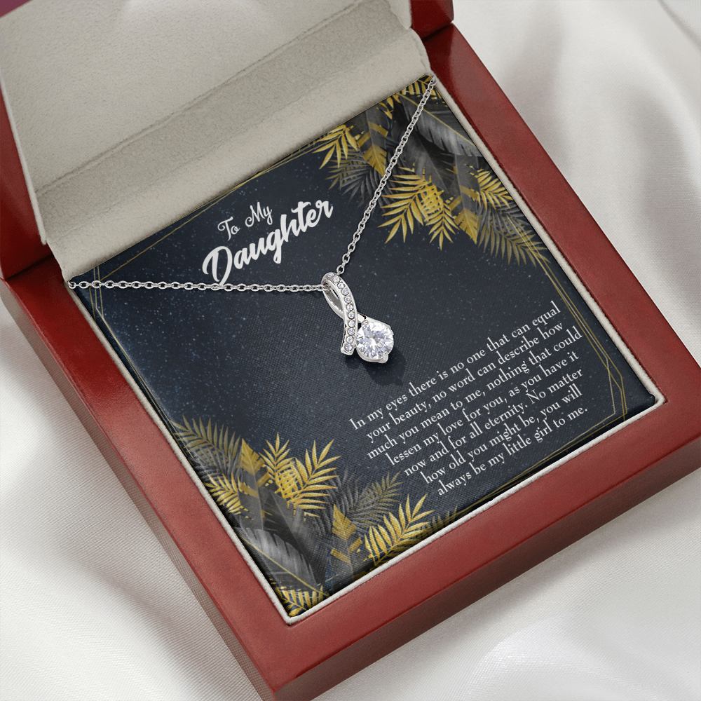To My Daughter Little Girl Alluring Ribbon Necklace Message Card-Express Your Love Gifts