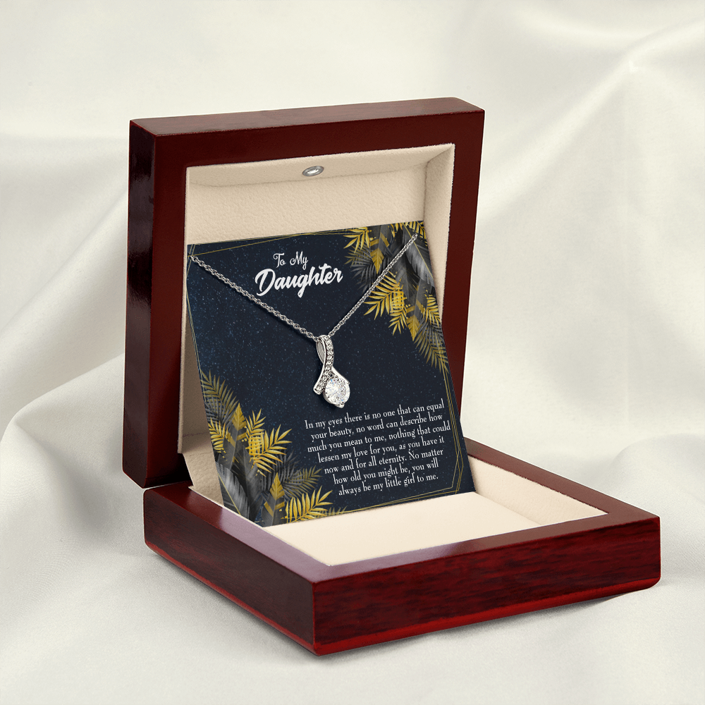 To My Daughter Little Girl Alluring Ribbon Necklace Message Card-Express Your Love Gifts