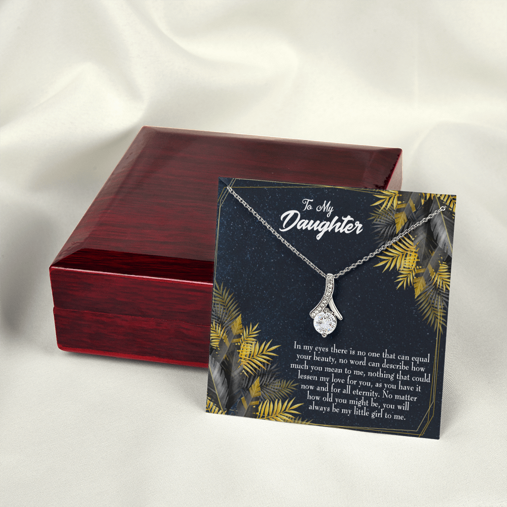 To My Daughter Little Girl Alluring Ribbon Necklace Message Card-Express Your Love Gifts