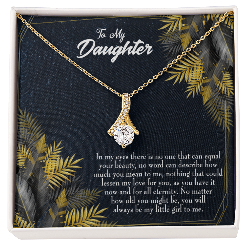 To My Daughter Little Girl Alluring Ribbon Necklace Message Card-Express Your Love Gifts