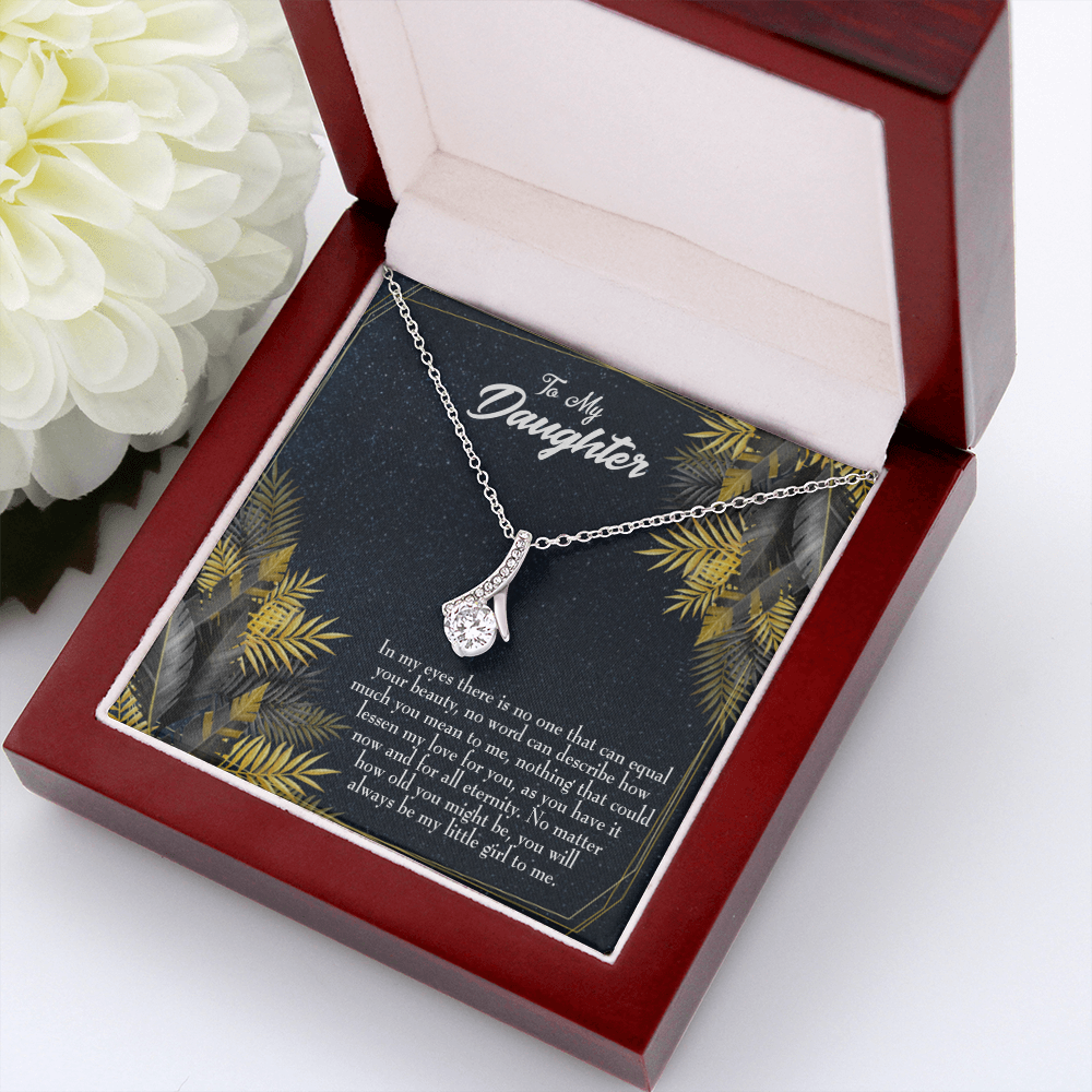 To My Daughter Little Girl Alluring Ribbon Necklace Message Card-Express Your Love Gifts