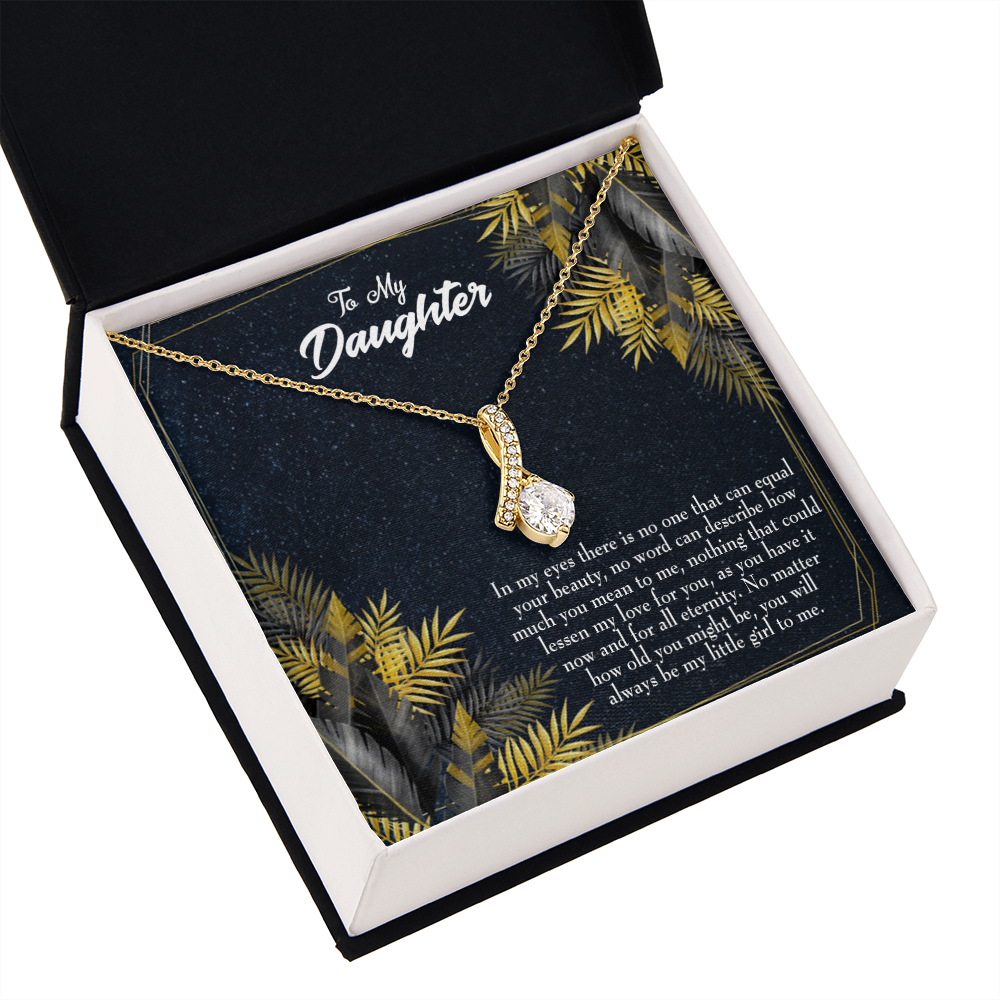 To My Daughter Little Girl Alluring Ribbon Necklace Message Card-Express Your Love Gifts