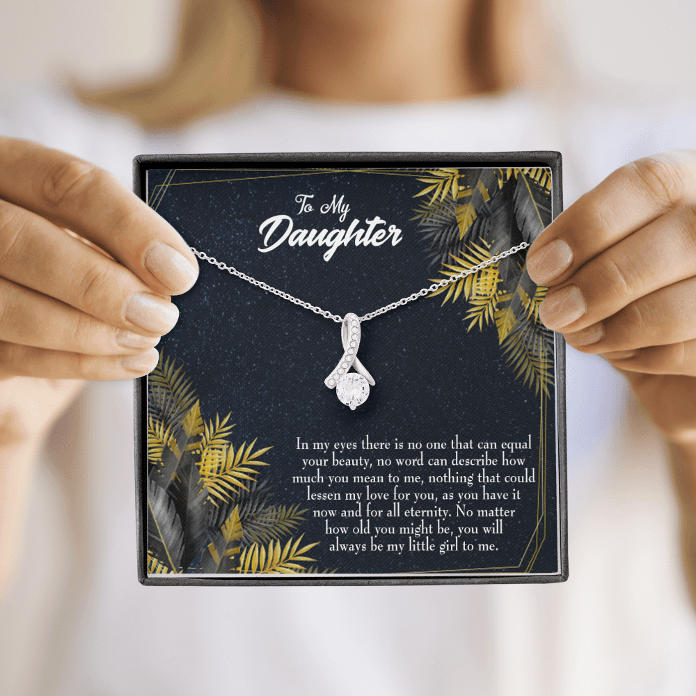 To My Daughter Little Girl Alluring Ribbon Necklace Message Card-Express Your Love Gifts