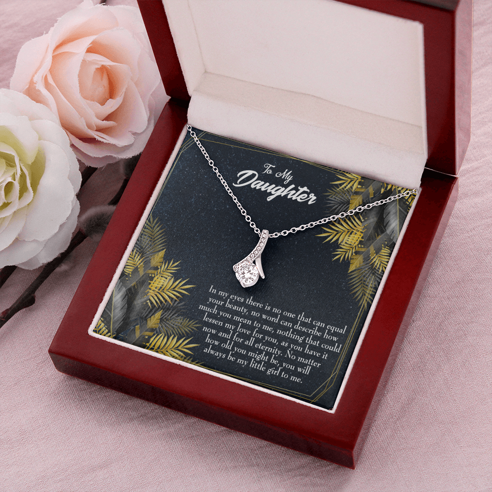 To My Daughter Little Girl Alluring Ribbon Necklace Message Card-Express Your Love Gifts