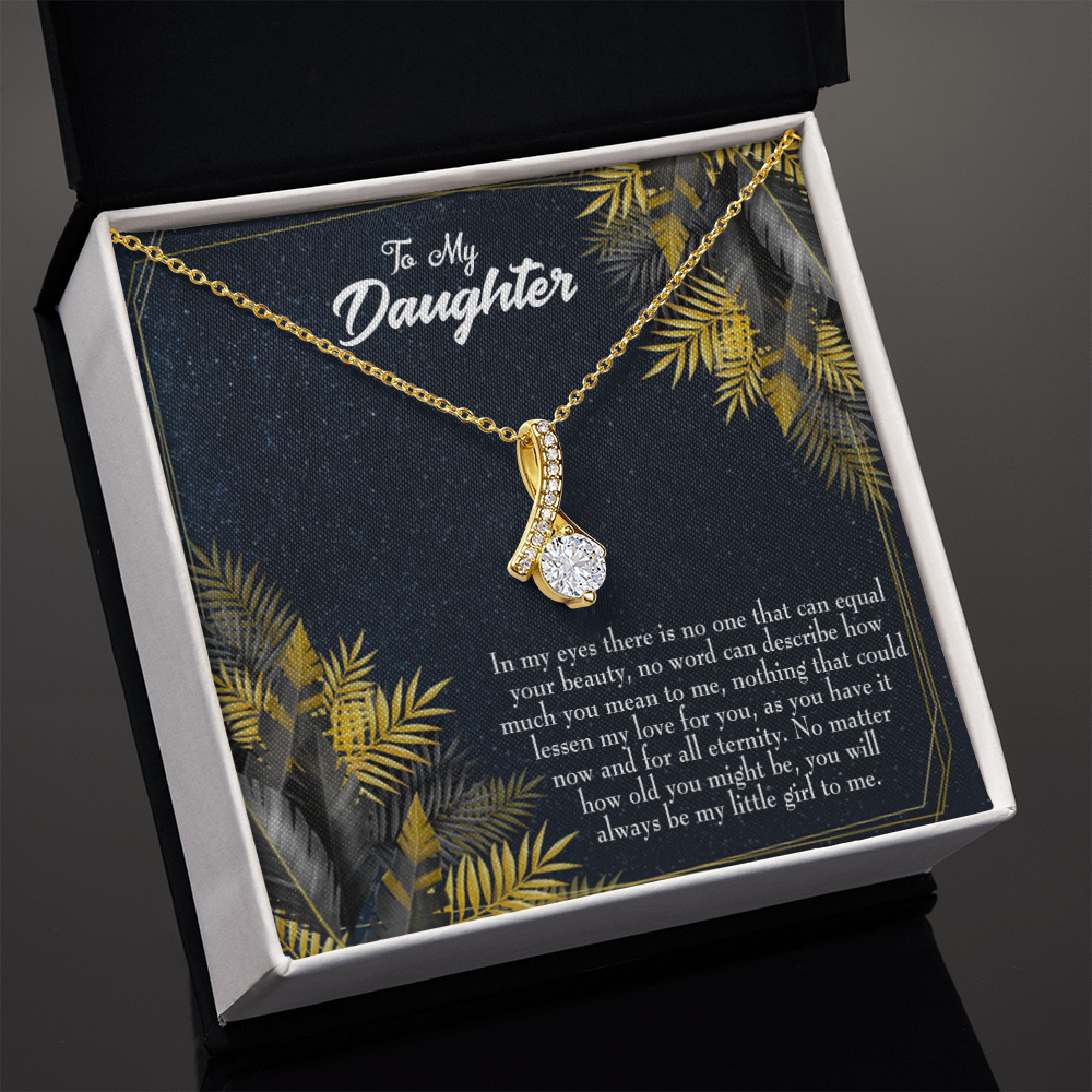 To My Daughter Little Girl Alluring Ribbon Necklace Message Card-Express Your Love Gifts