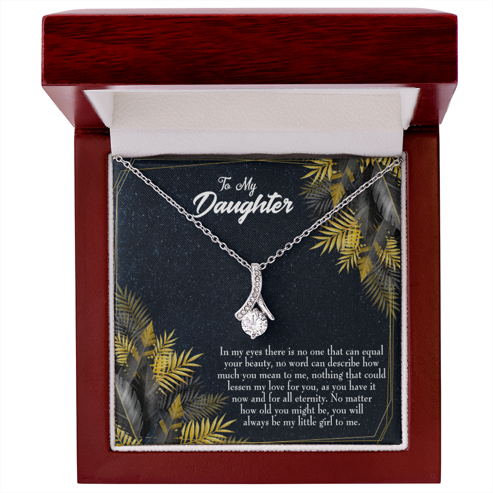 To My Daughter Little Girl Alluring Ribbon Necklace Message Card-Express Your Love Gifts