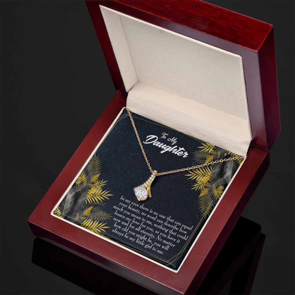 To My Daughter Little Girl Alluring Ribbon Necklace Message Card-Express Your Love Gifts