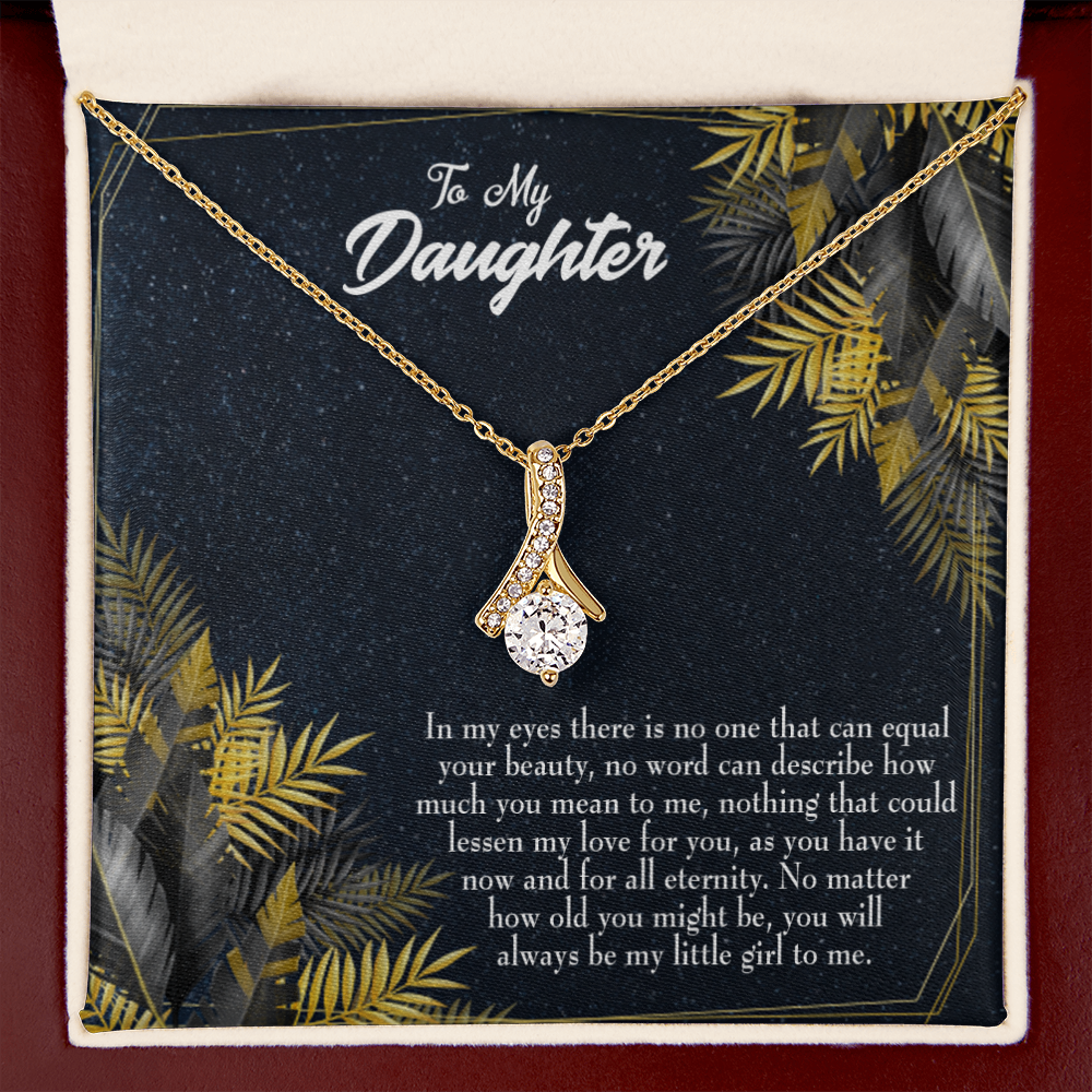 To My Daughter Little Girl Alluring Ribbon Necklace Message Card-Express Your Love Gifts