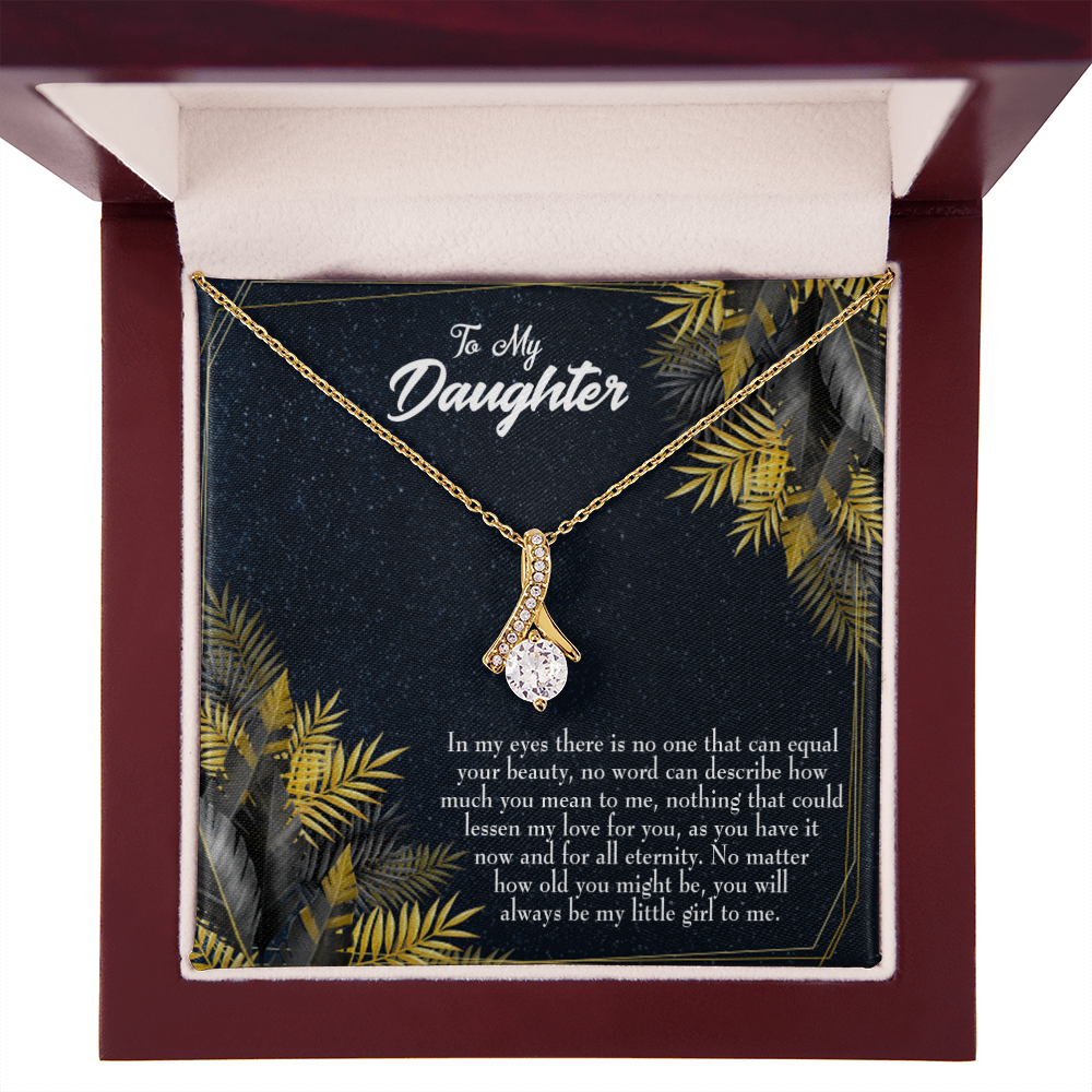 To My Daughter Little Girl Alluring Ribbon Necklace Message Card-Express Your Love Gifts