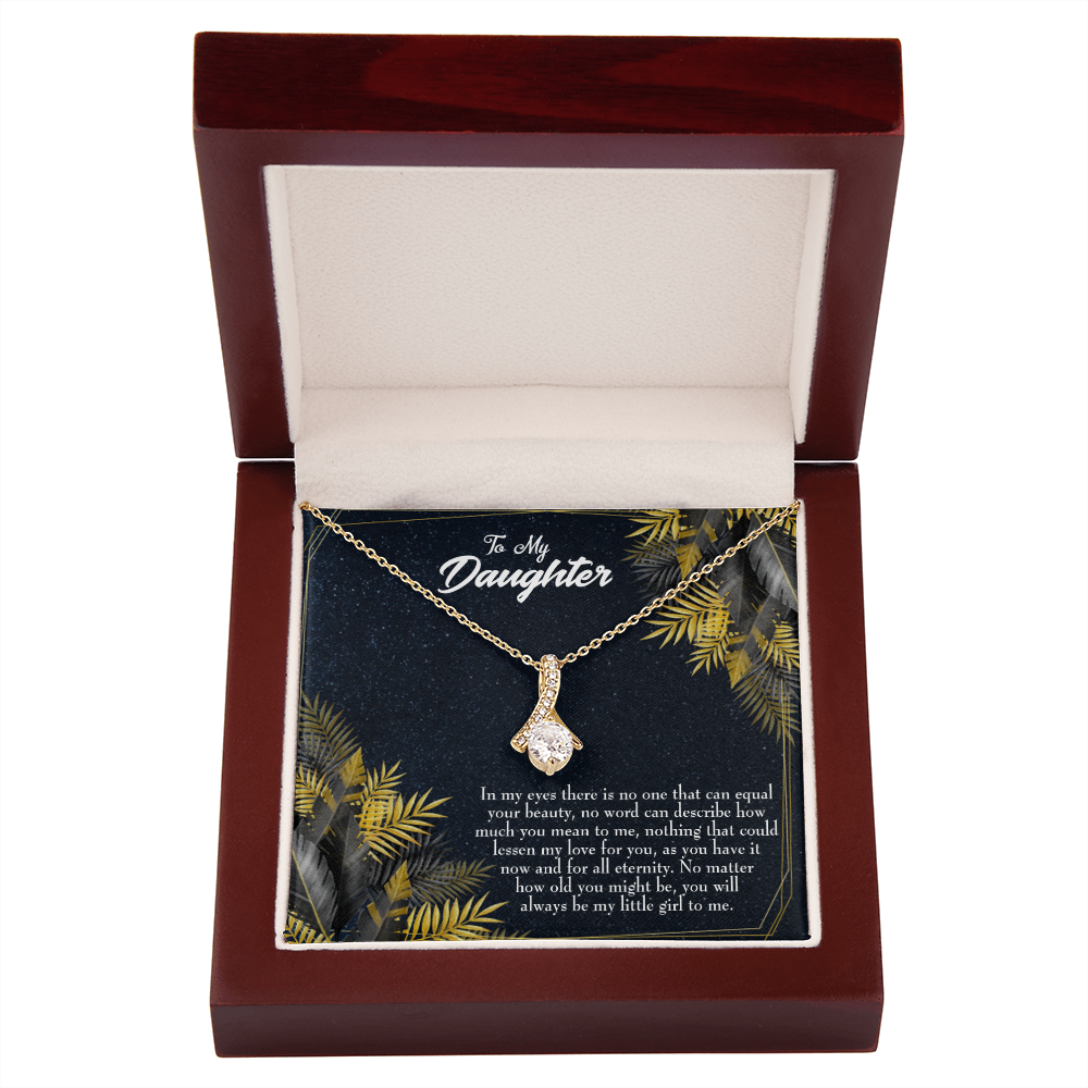 To My Daughter Little Girl Alluring Ribbon Necklace Message Card-Express Your Love Gifts