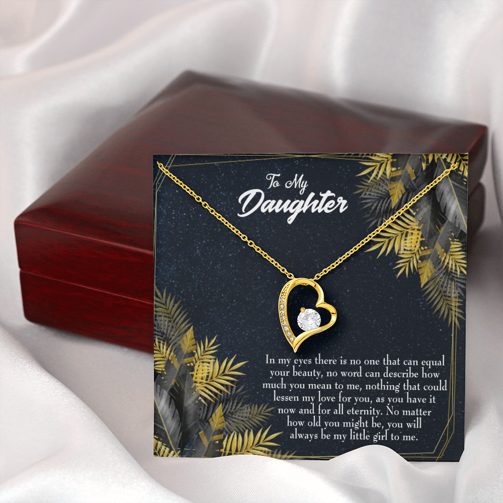 To My Daughter Little Girl Forever Necklace w Message Card-Express Your Love Gifts