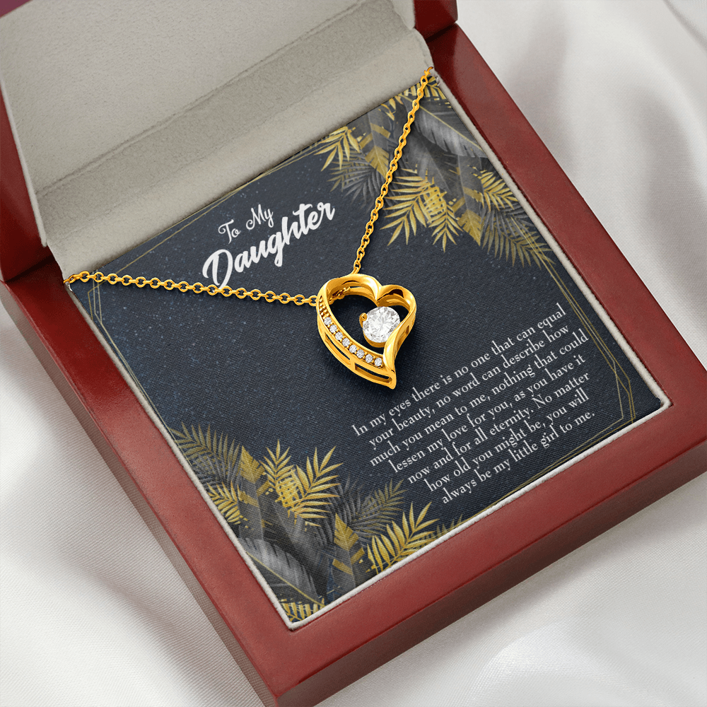 To My Daughter Little Girl Forever Necklace w Message Card-Express Your Love Gifts