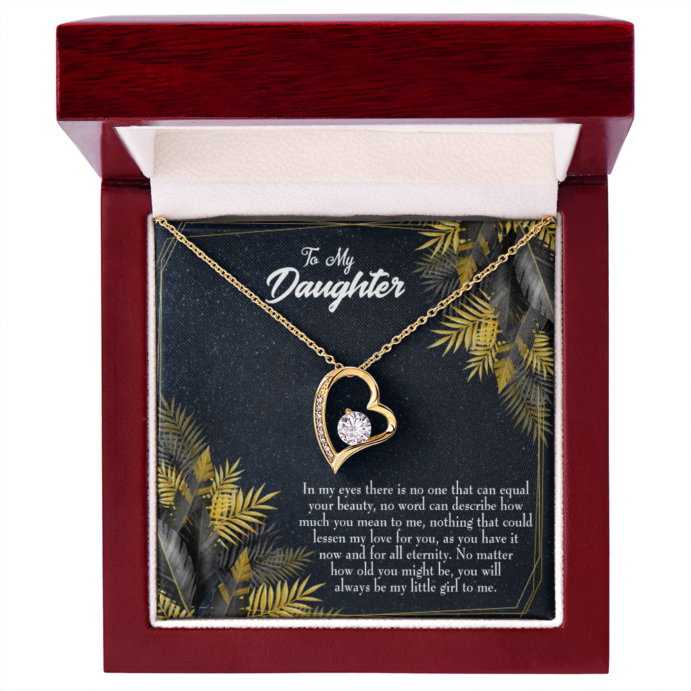 To My Daughter Little Girl Forever Necklace w Message Card-Express Your Love Gifts