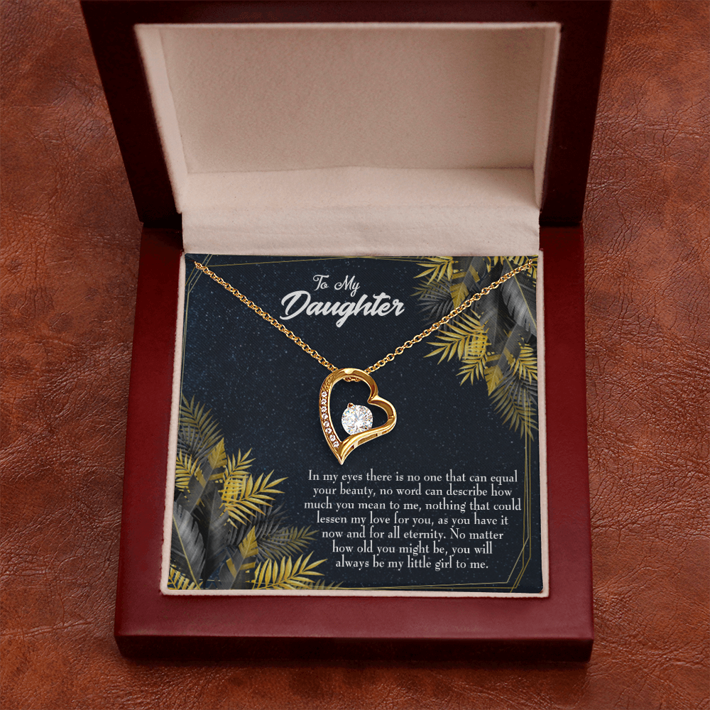 To My Daughter Little Girl Forever Necklace w Message Card-Express Your Love Gifts