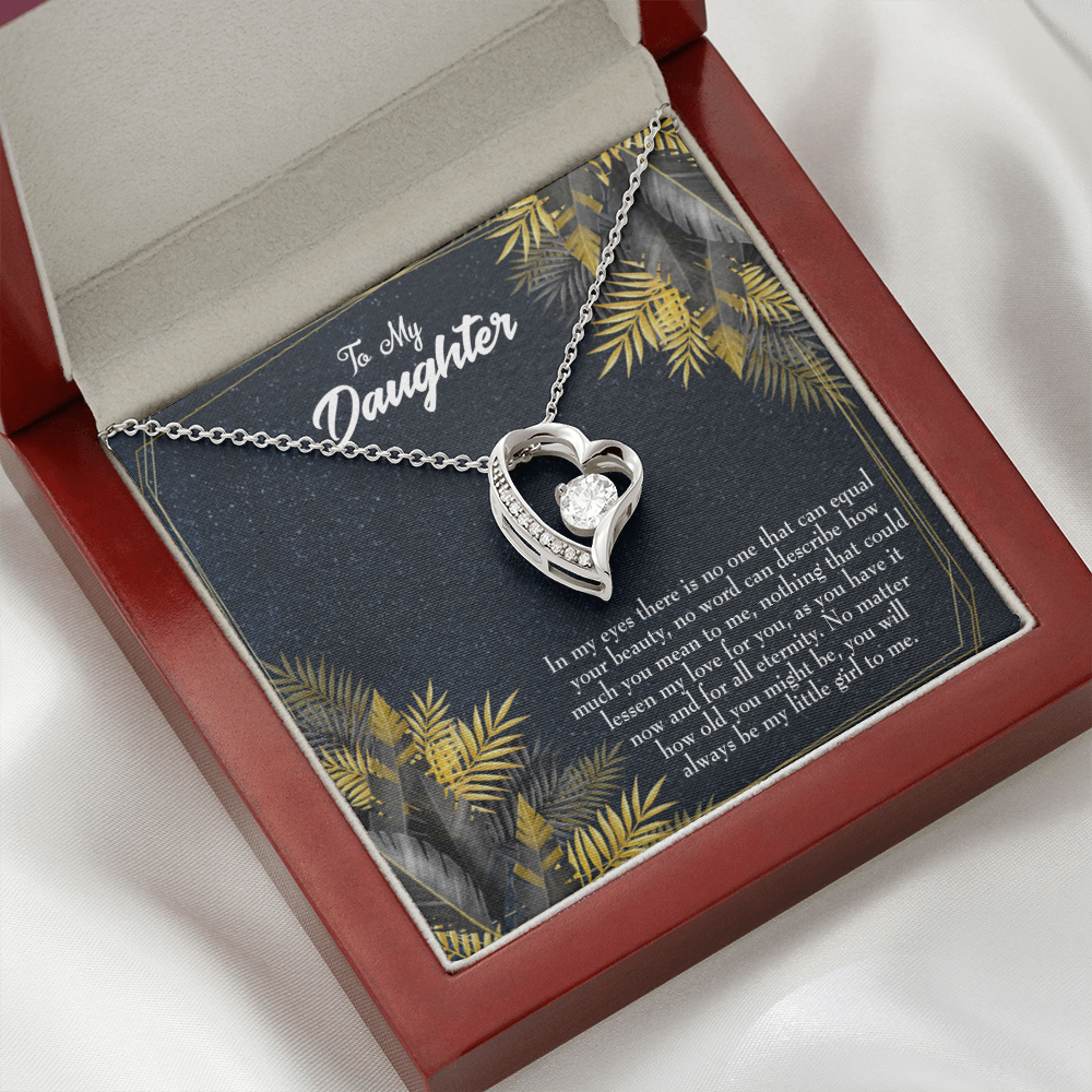 To My Daughter Little Girl Forever Necklace w Message Card-Express Your Love Gifts