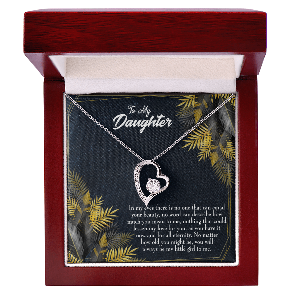 To My Daughter Little Girl Forever Necklace w Message Card-Express Your Love Gifts