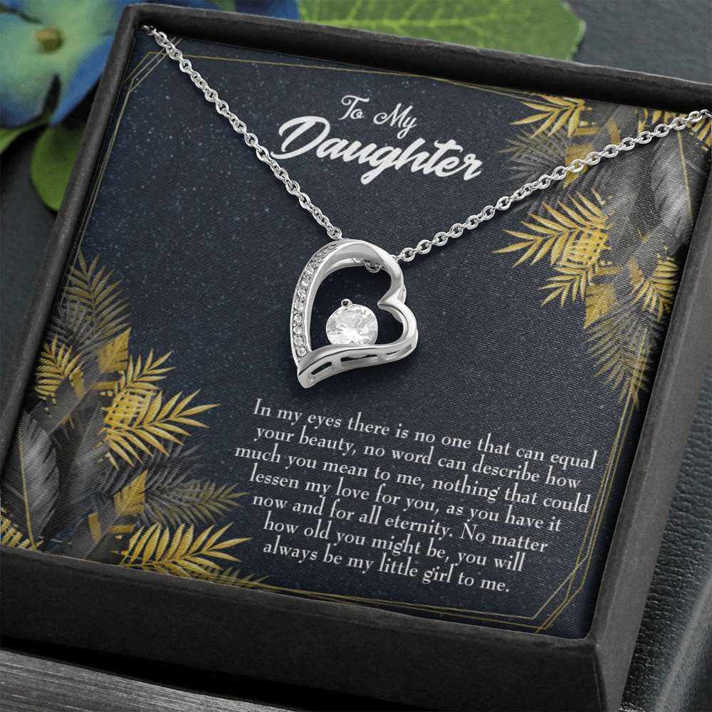 To My Daughter Little Girl Forever Necklace w Message Card-Express Your Love Gifts