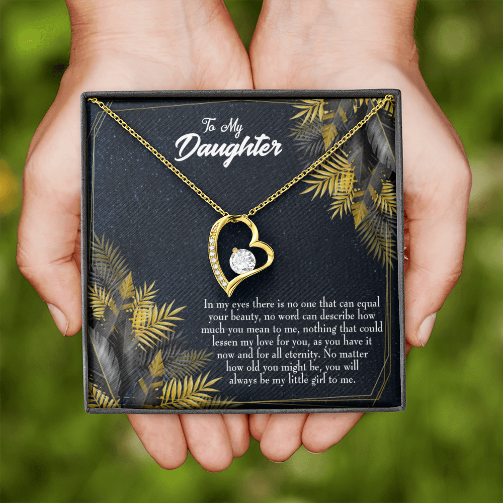 To My Daughter Little Girl Forever Necklace w Message Card-Express Your Love Gifts