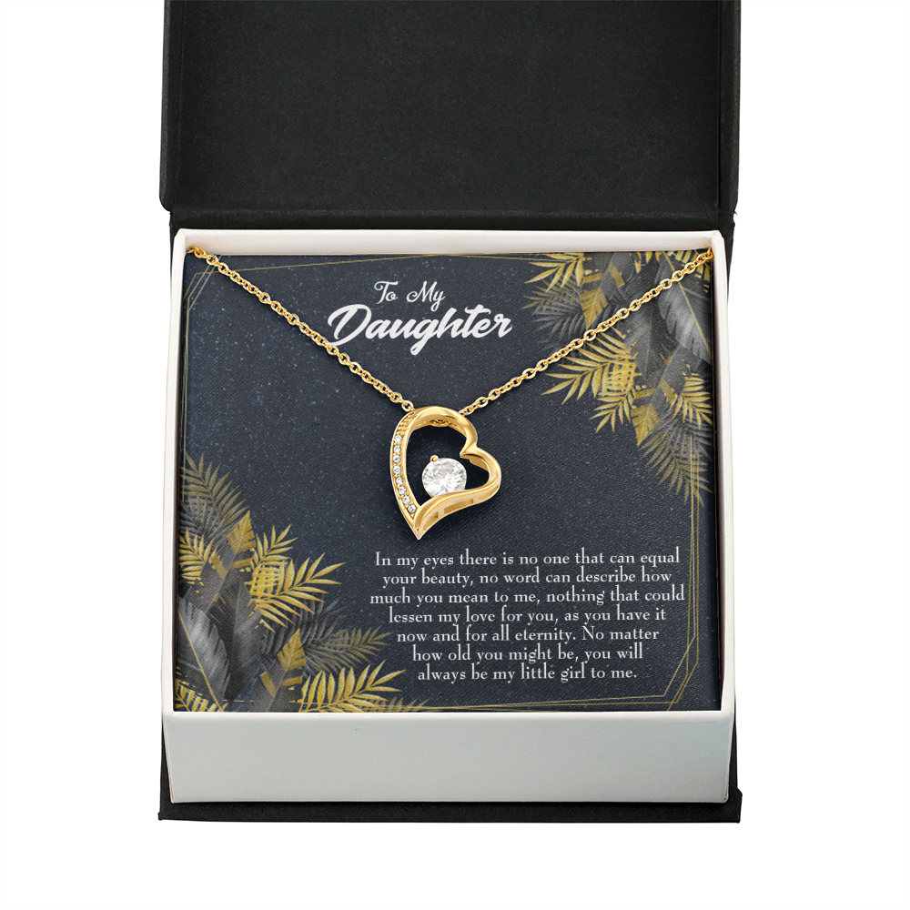 To My Daughter Little Girl Forever Necklace w Message Card-Express Your Love Gifts