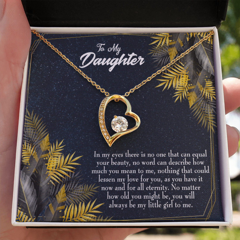 To My Daughter Little Girl Forever Necklace w Message Card-Express Your Love Gifts