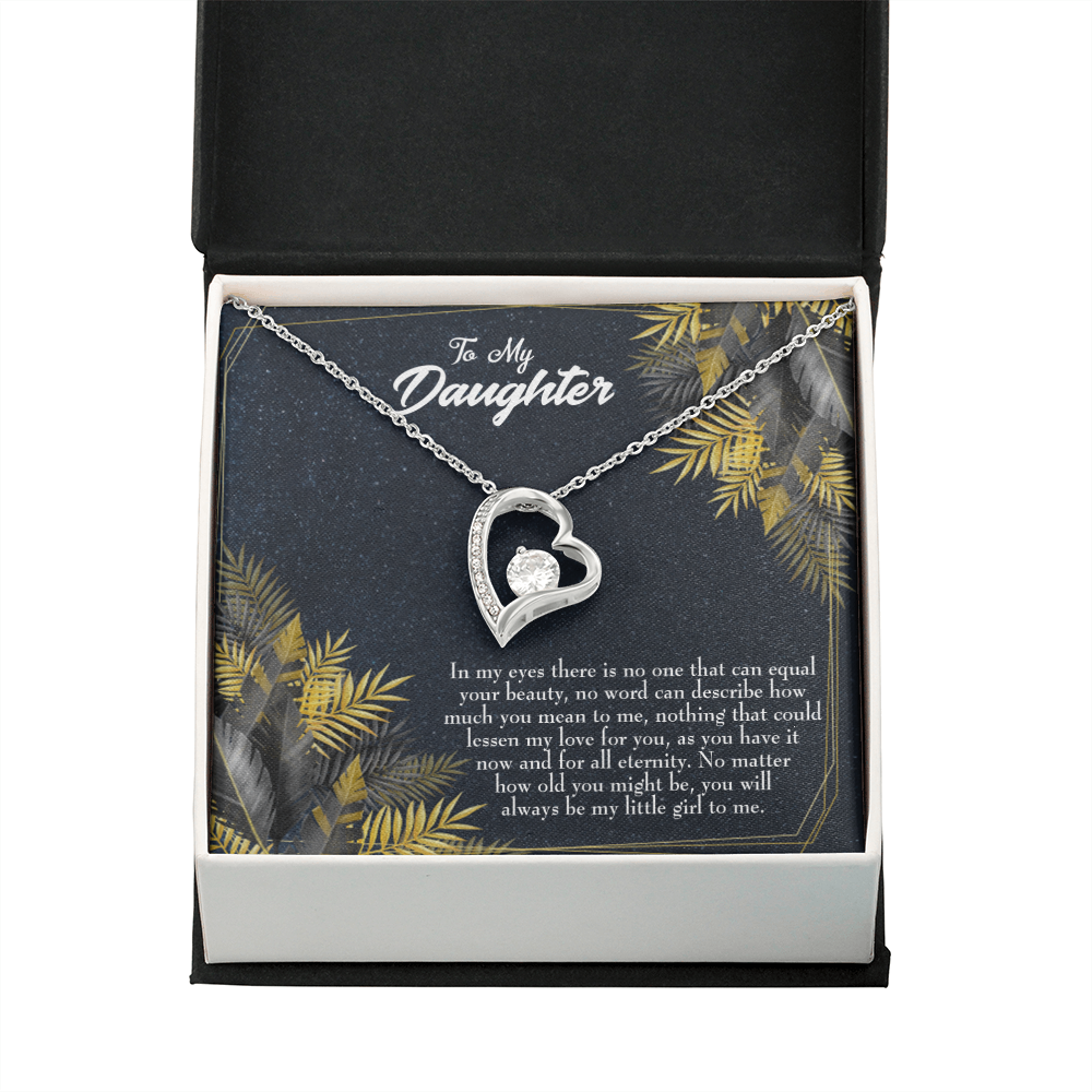 To My Daughter Little Girl Forever Necklace w Message Card-Express Your Love Gifts