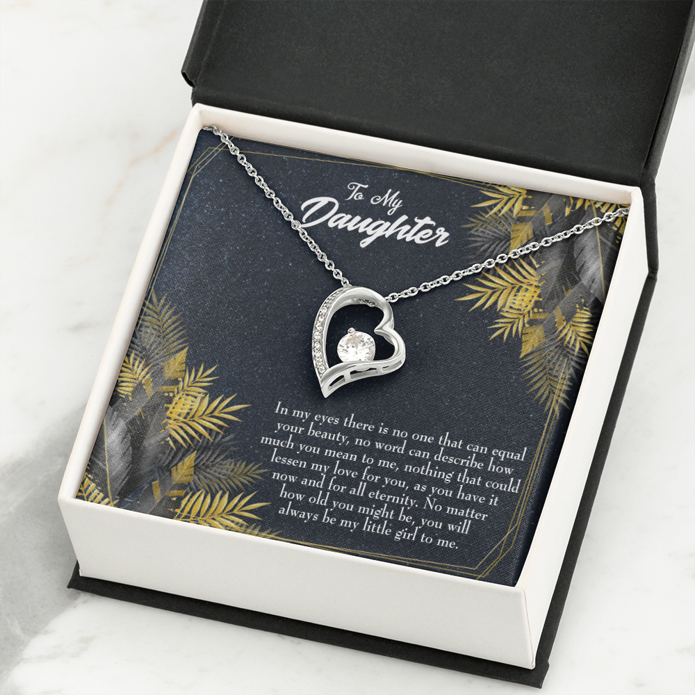 To My Daughter Little Girl Forever Necklace w Message Card-Express Your Love Gifts