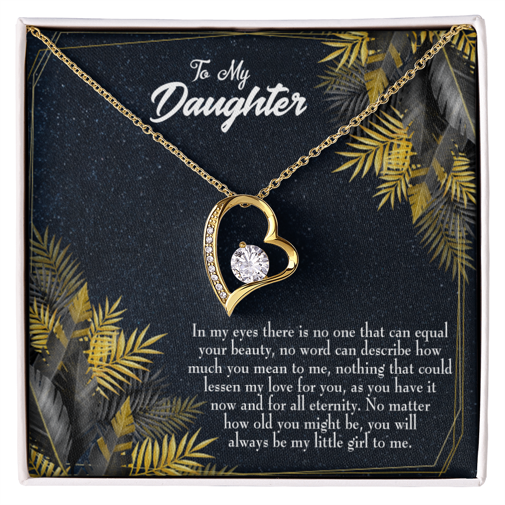 To My Daughter Little Girl Forever Necklace w Message Card-Express Your Love Gifts