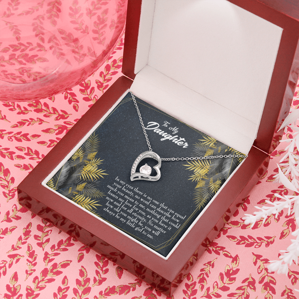 To My Daughter Little Girl Forever Necklace w Message Card-Express Your Love Gifts