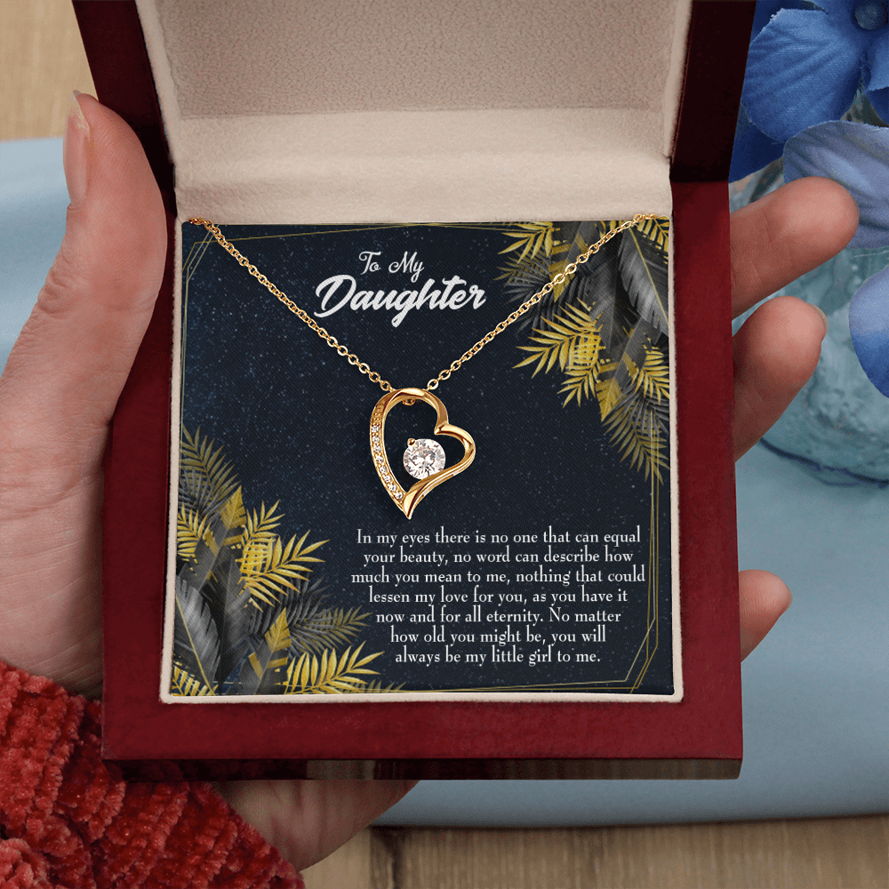 To My Daughter Little Girl Forever Necklace w Message Card-Express Your Love Gifts