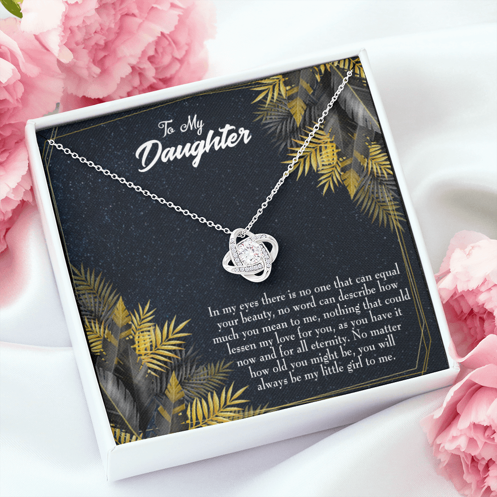 To My Daughter Little Girl Infinity Knot Necklace Message Card-Express Your Love Gifts