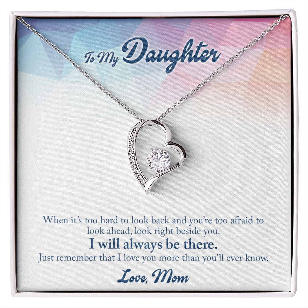 To My Daughter Look Ahead Forever Necklace w Message Card-Express Your Love Gifts