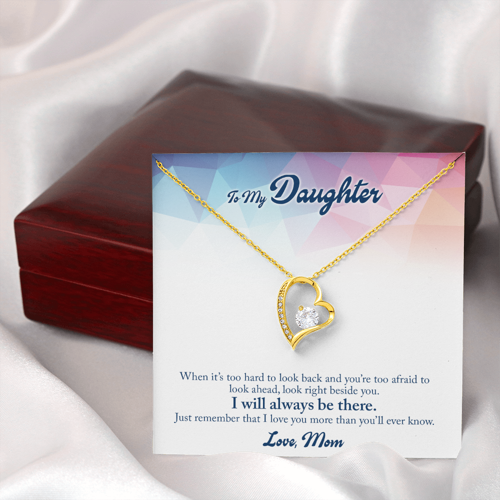 To My Daughter Look Ahead Forever Necklace w Message Card-Express Your Love Gifts