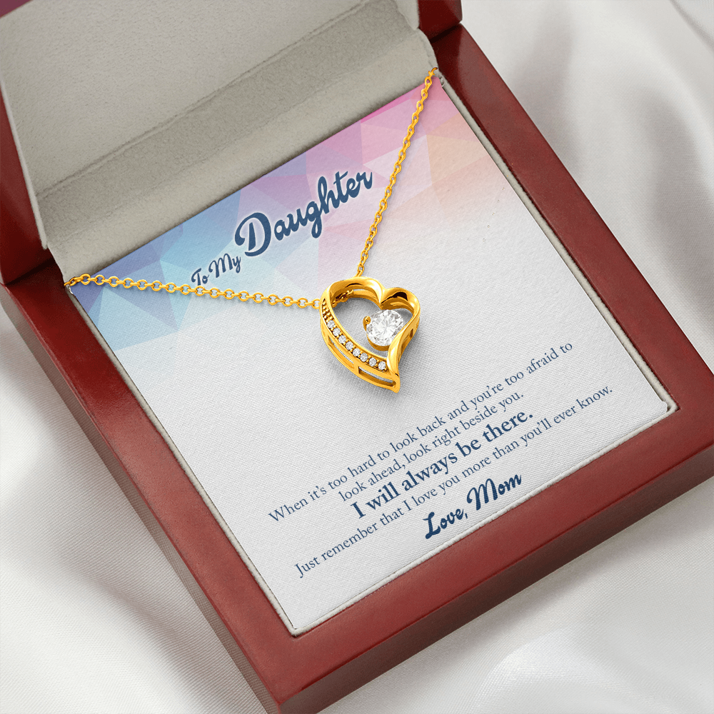 To My Daughter Look Ahead Forever Necklace w Message Card-Express Your Love Gifts