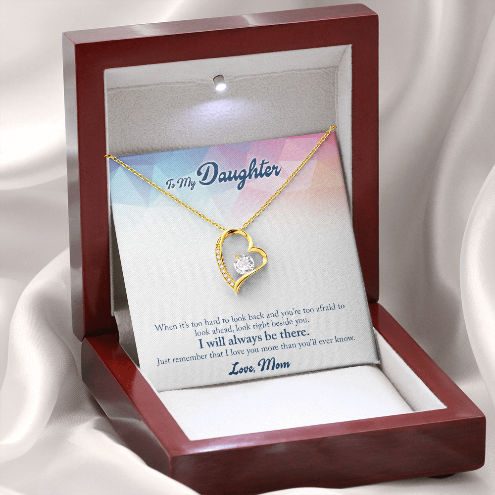 To My Daughter Look Ahead Forever Necklace w Message Card-Express Your Love Gifts