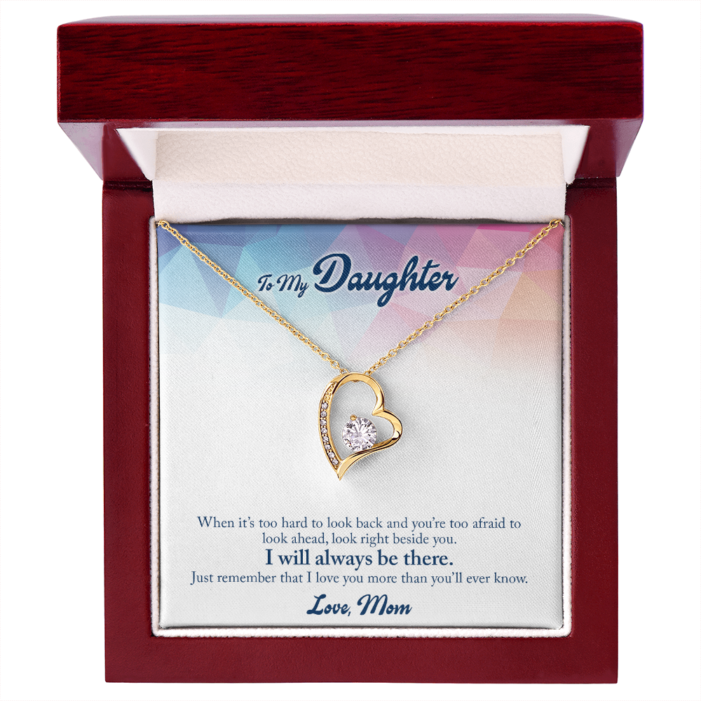 To My Daughter Look Ahead Forever Necklace w Message Card-Express Your Love Gifts