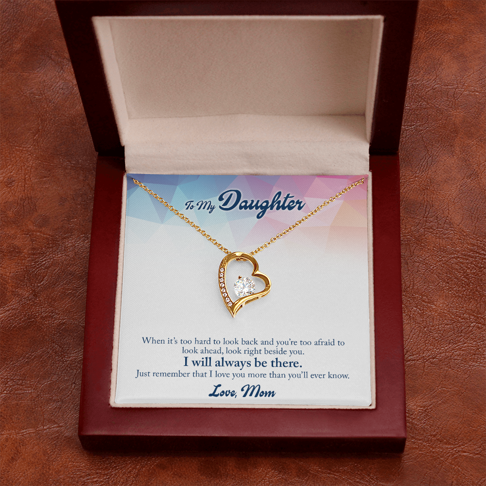 To My Daughter Look Ahead Forever Necklace w Message Card-Express Your Love Gifts