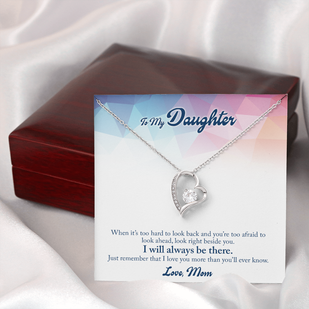To My Daughter Look Ahead Forever Necklace w Message Card-Express Your Love Gifts